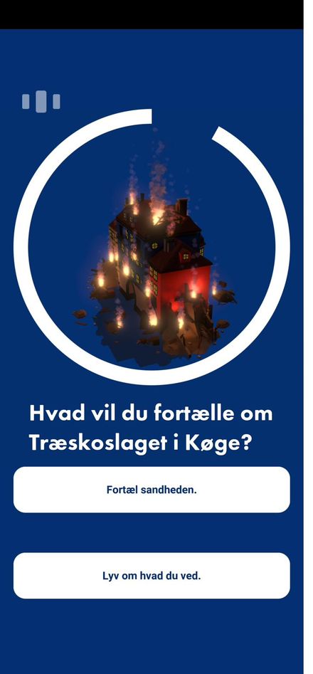 Skærmbillede: eleven træffer et valg i historien