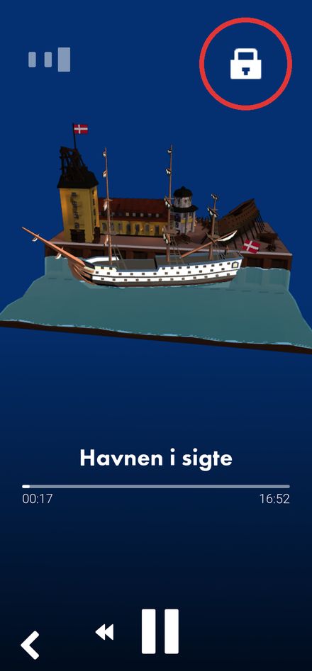 Skærmbillede: hængelåsen øverst til højre på skærmen
