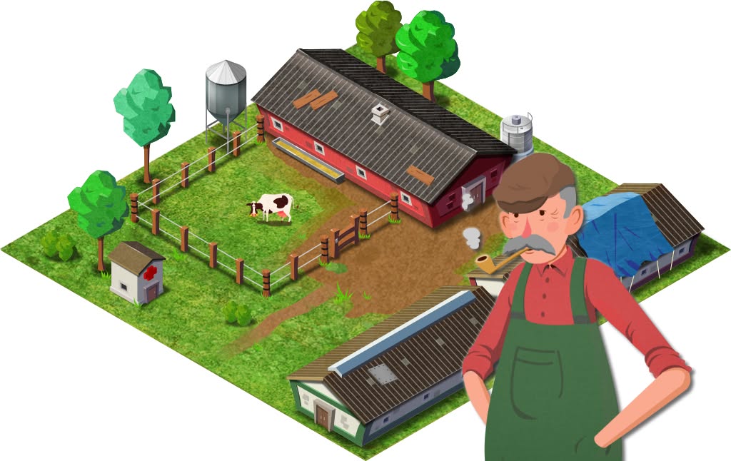 Muld farm illustration