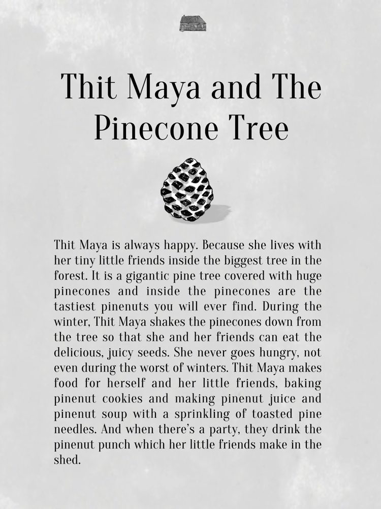 Book page: Thit Maya and The Pinecone Tree